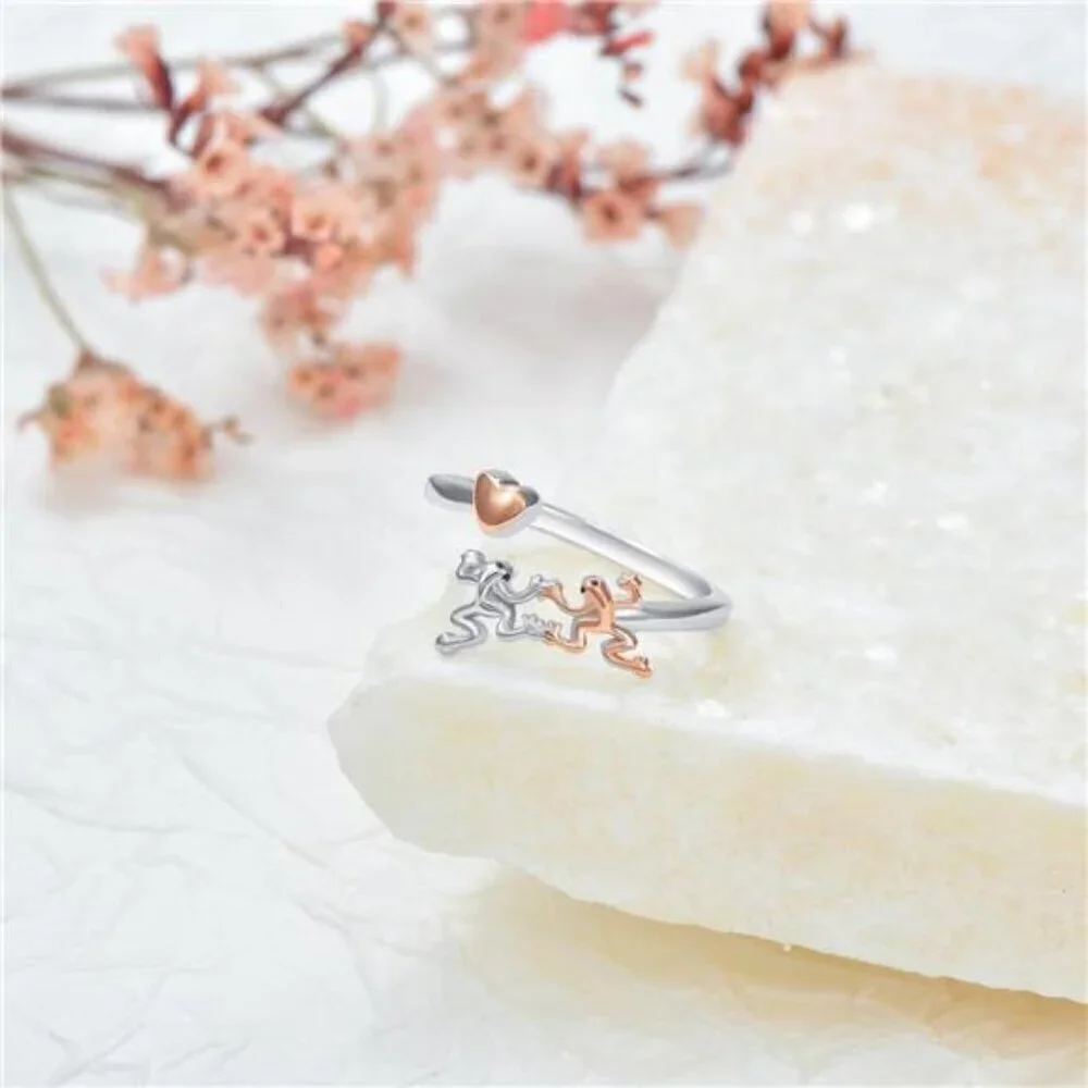Frog Ring Sterling Silver Animal Jewelry Gift for Women 2 Pieces